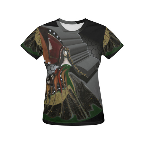 Gothic All Over Print T-Shirt for Women (USA Size) (Model T40)