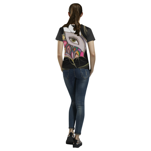 Tribal Eye All Over Print T-Shirt for Women (USA Size) (Model T40)