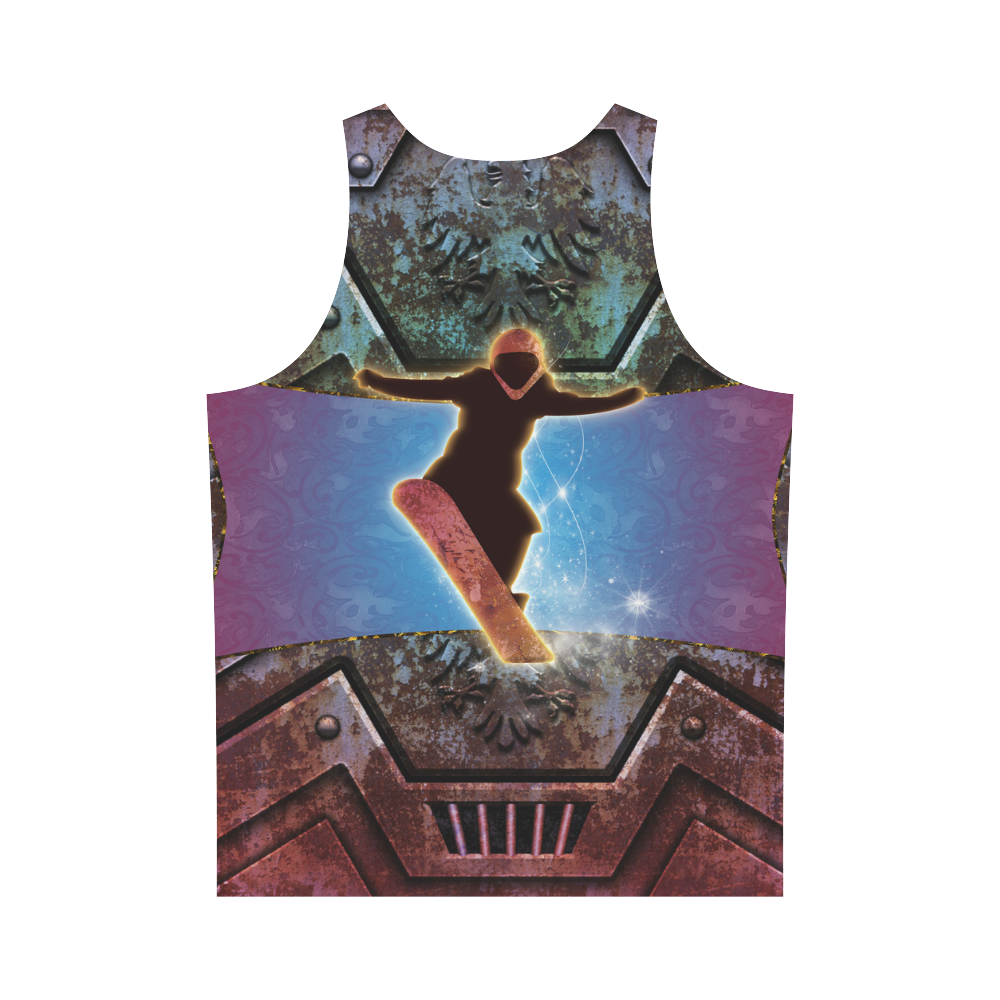 Snowboarding on steampunk background All Over Print Tank Top for Men (Model T43)
