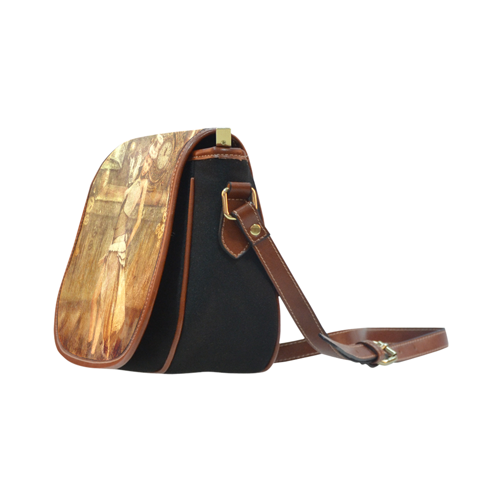 fantasy Steampunk Lady A by JamColors Saddle Bag/Small (Model 1649)(Flap Customization)