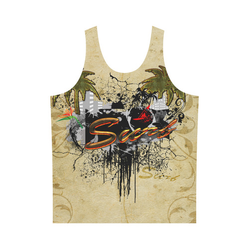 Surfing, surfdesign with surfboard and palm All Over Print Tank Top for Men (Model T43)