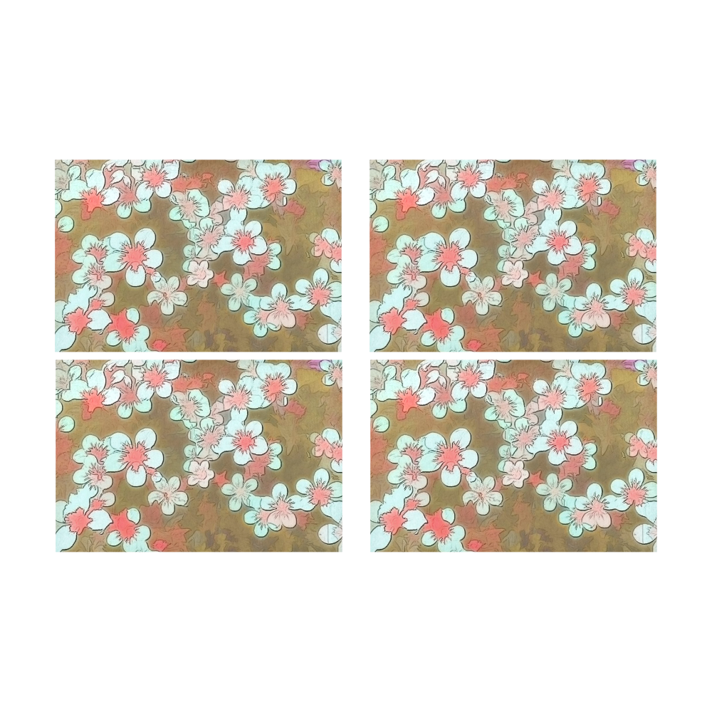lovely floral 29 A by FeelGood Placemat 12’’ x 18’’ (Set of 4)