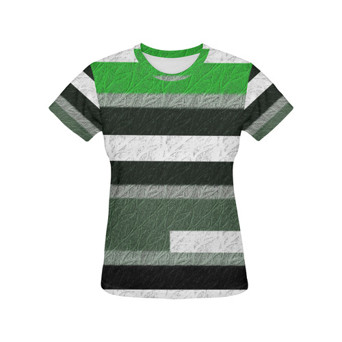 Green All Over Print T-Shirt for Women (USA Size) (Model T40)
