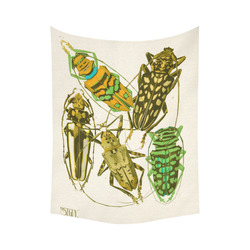 Eugène Séguy Art Deco Insects 11b Cotton Linen Wall Tapestry 60"x 80"