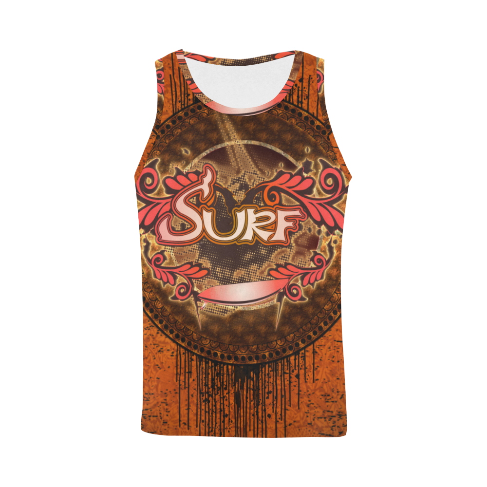 Surfing, surf design with surfboard All Over Print Tank Top for Men (Model T43)