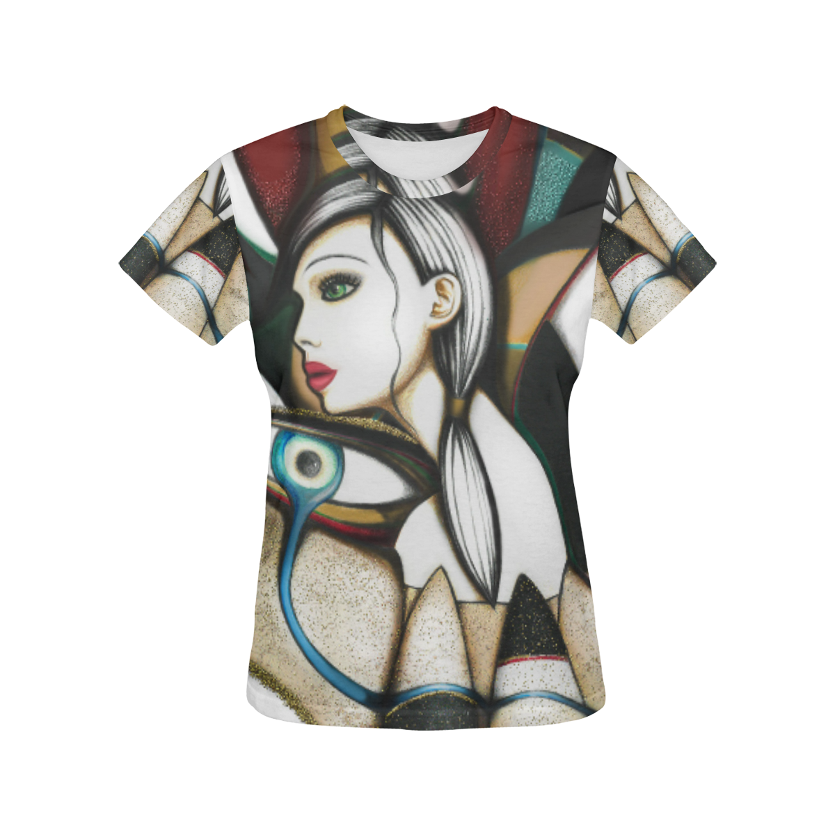 Psychedelic Girl All Over Print T-Shirt for Women (USA Size) (Model T40)