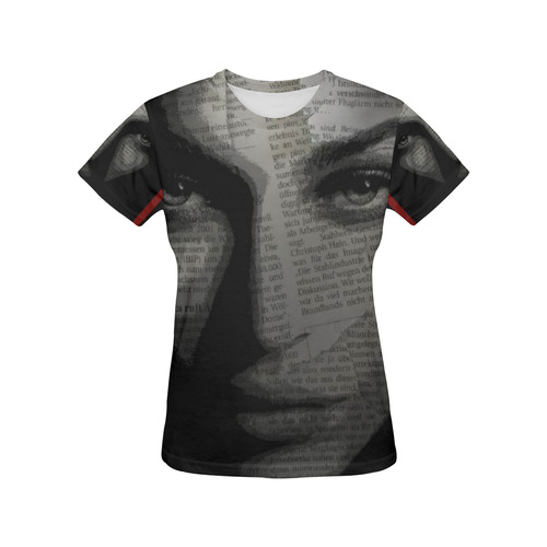 Red Eyes All Over Print T-Shirt for Women (USA Size) (Model T40)