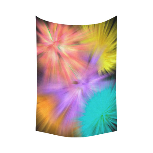 Fireworks Cotton Linen Wall Tapestry 90"x 60"