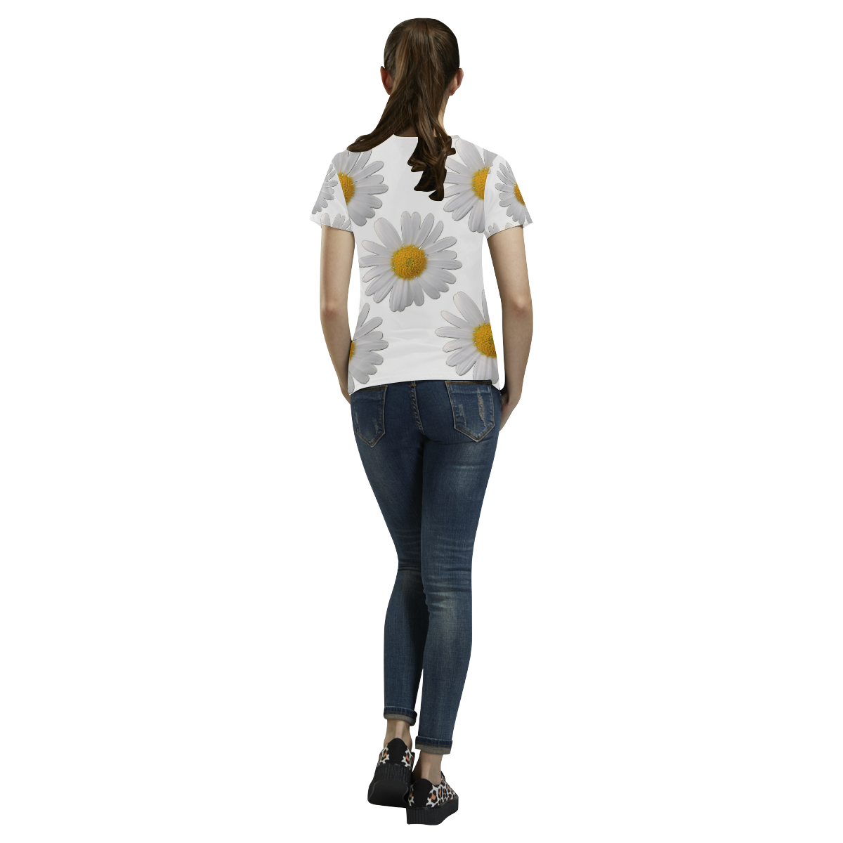 Daisy All Over Print T-Shirt for Women (USA Size) (Model T40)