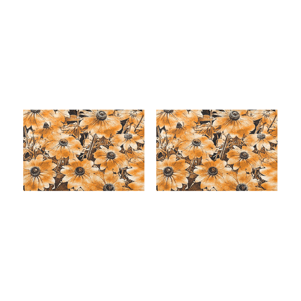 wonderful sparkling Floral F by JamColors Placemat 12’’ x 18’’ (Set of 2)