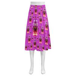 A Cartoon Named Okey want friends and freedom Mnemosyne Women's Crepe Skirt (Model D16)