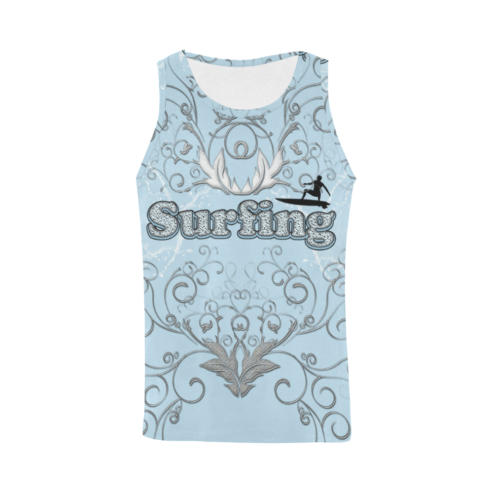 Surfboarder with decorative floral elements All Over Print Tank Top for Men (Model T43)