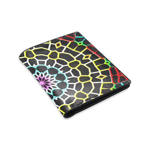 Live Line Mandala Men's Leather Wallet (Model 1612)