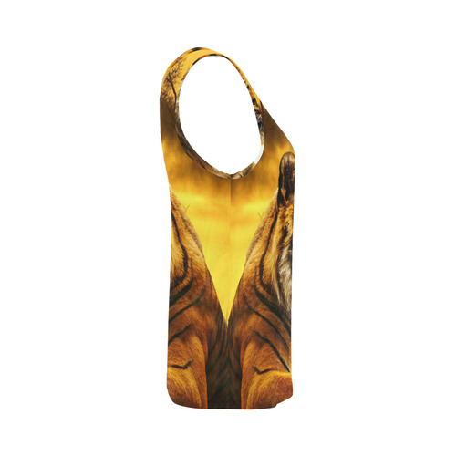 Tiger and Sunset All Over Print Tank Top for Women (Model T43)