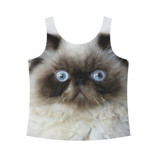 Funny Cat All Over Print Tank Top for Women (Model T43)