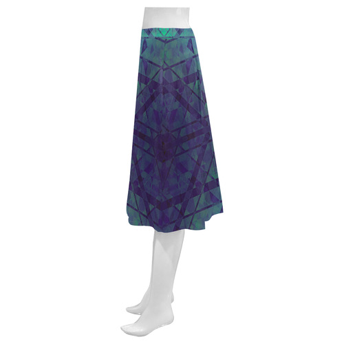 Sci-Fi Dream Blue Geometric design Mnemosyne Women's Crepe Skirt (Model D16)