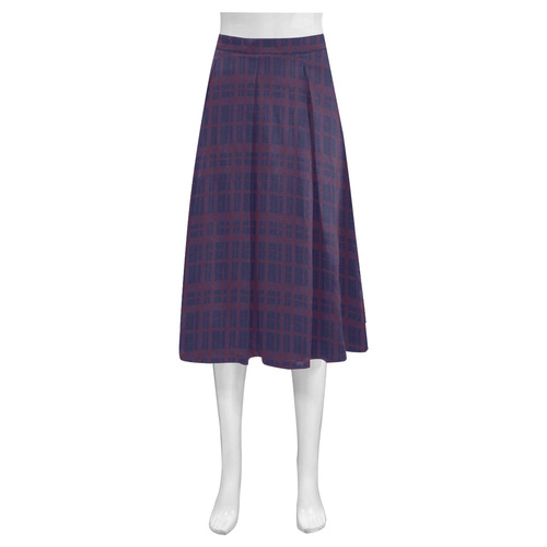 Purple Plaid Rock Style Mnemosyne Women's Crepe Skirt (Model D16)
