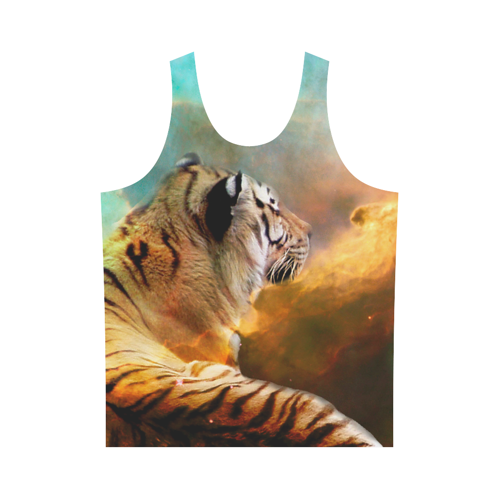 Tiger and Nebula All Over Print Tank Top for Men (Model T43)