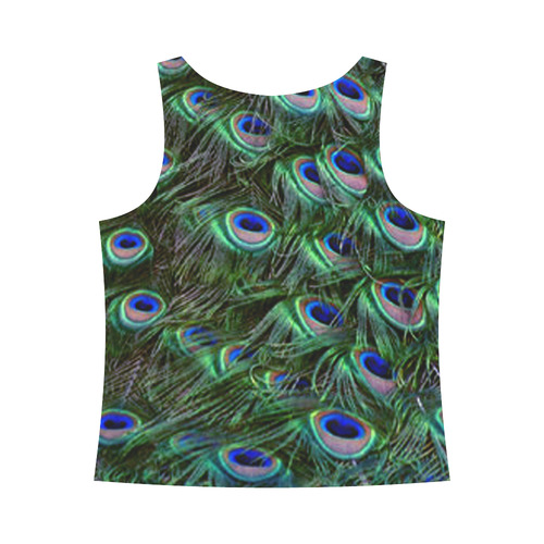 Peacock Feathers All Over Print Tank Top for Women (Model T43)