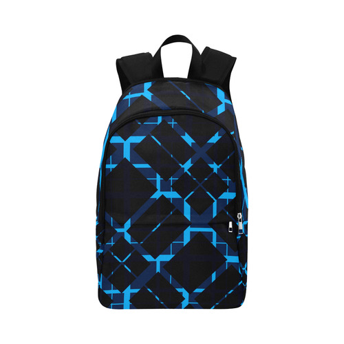 Diagonal Blue & Black Plaid Hipster Style Fabric Backpack for Adult (Model 1659)
