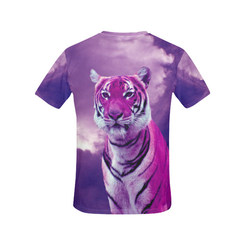 Purple Tiger All Over Print T-Shirt for Women (USA Size) (Model T40)