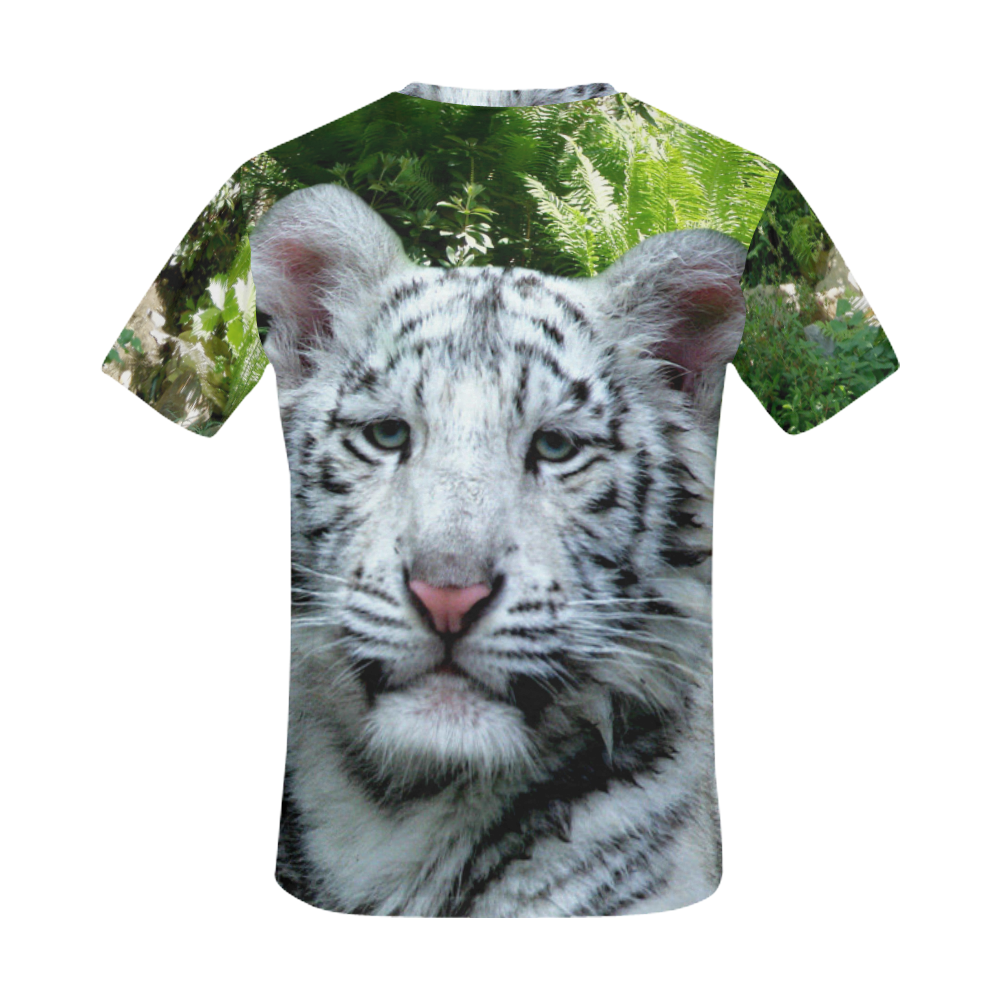 White Tiger All Over Print T-Shirt for Men (USA Size) (Model T40)