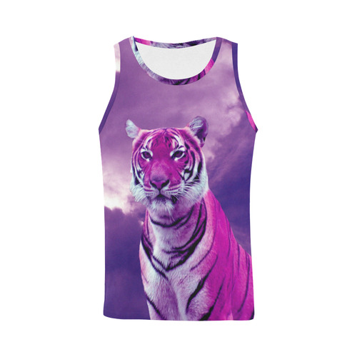 Purple Tiger All Over Print Tank Top for Men (Model T43)