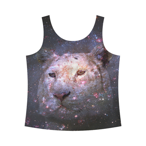 Tiger and Galaxy All Over Print Tank Top for Women (Model T43)