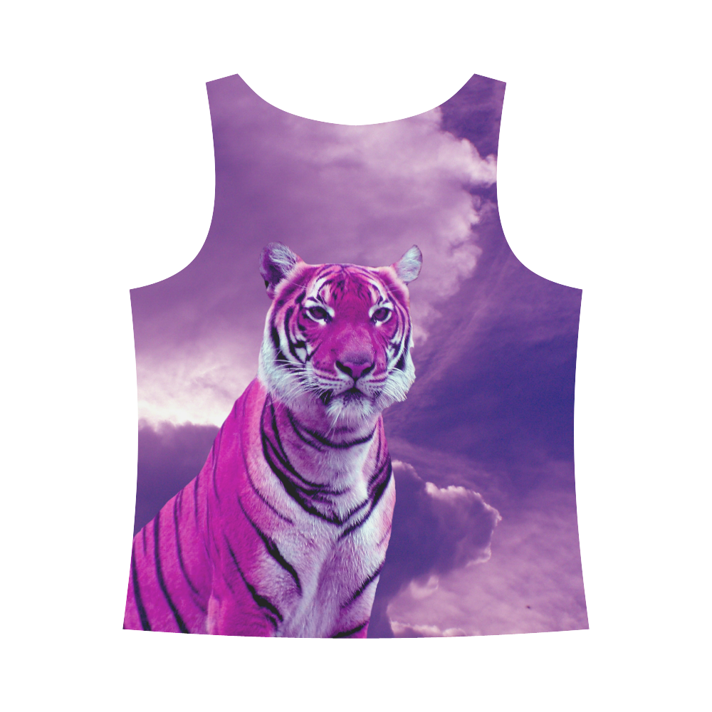 Purple Tiger All Over Print Tank Top for Women (Model T43)