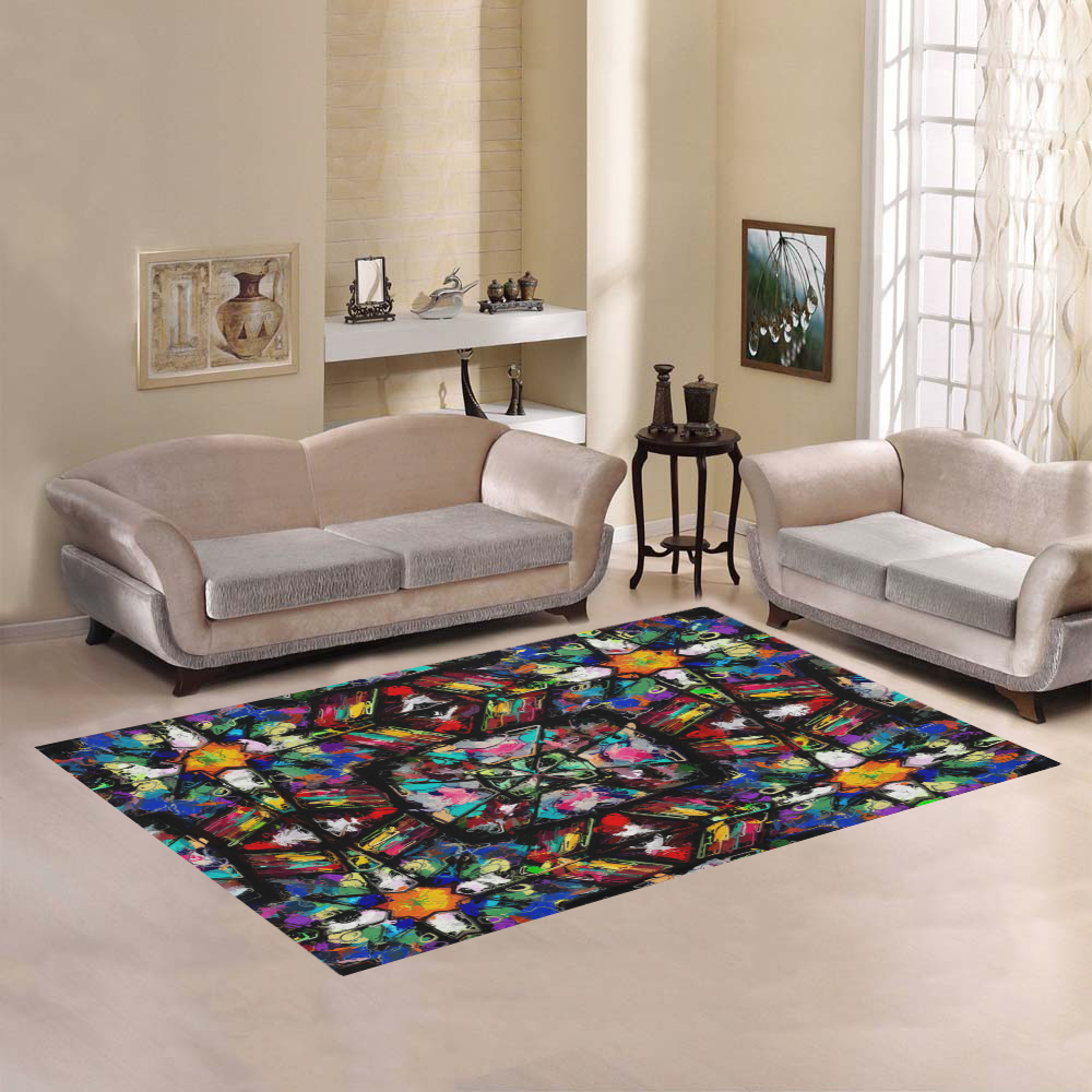 Ecuadorian Stained Glass Area Rug7'x5'