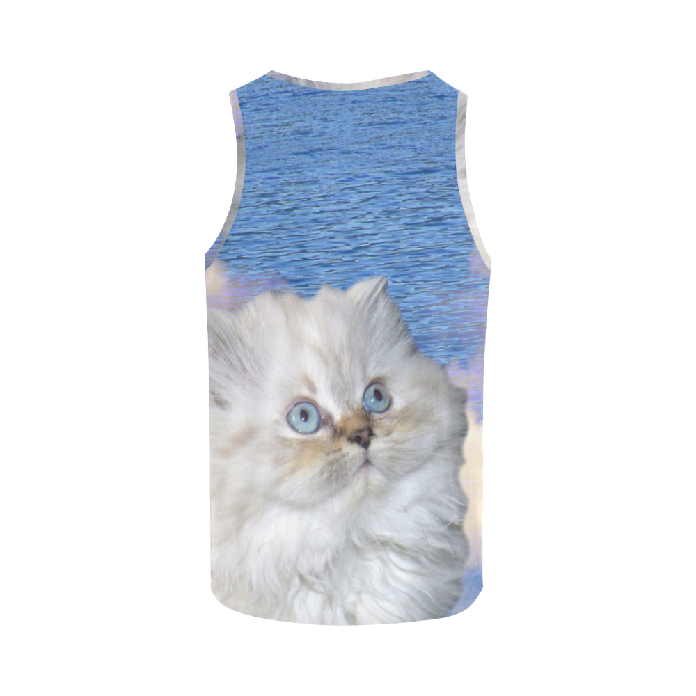 Cat and Water All Over Print Tank Top for Women (Model T43)