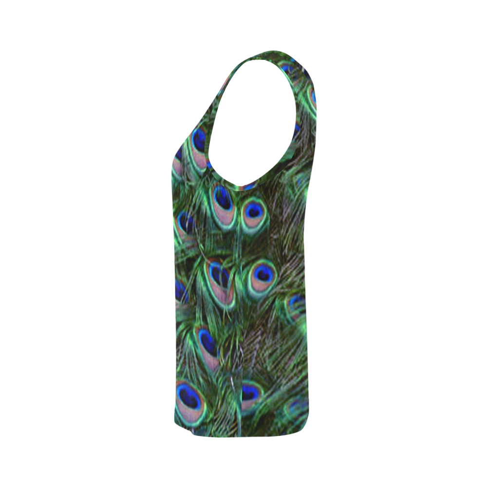 Peacock Feathers All Over Print Tank Top for Women (Model T43)
