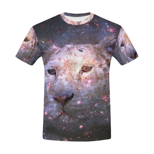 Tiger and Galaxy All Over Print T-Shirt for Men (USA Size) (Model T40)