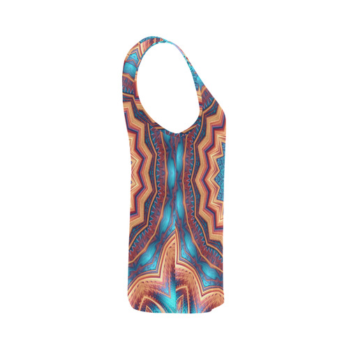 Blue Feather Mandala All Over Print Tank Top for Women (Model T43)