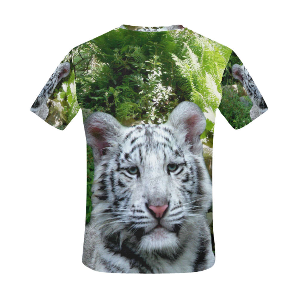 White Tiger All Over Print T-Shirt for Men (USA Size) (Model T40)