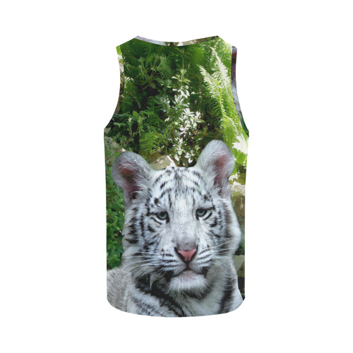 White Tiger All Over Print Tank Top for Women (Model T43)