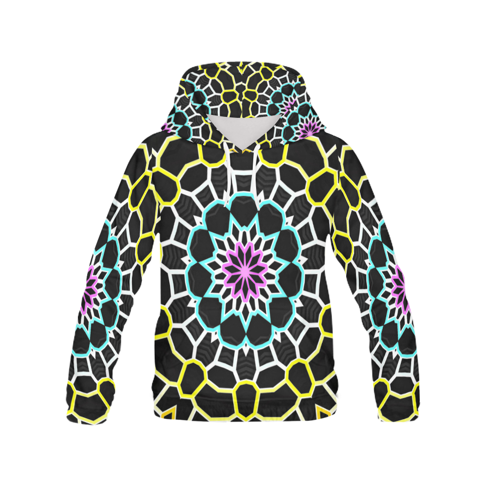 Live Line Mandala All Over Print Hoodie for Women (USA Size) (Model H13)