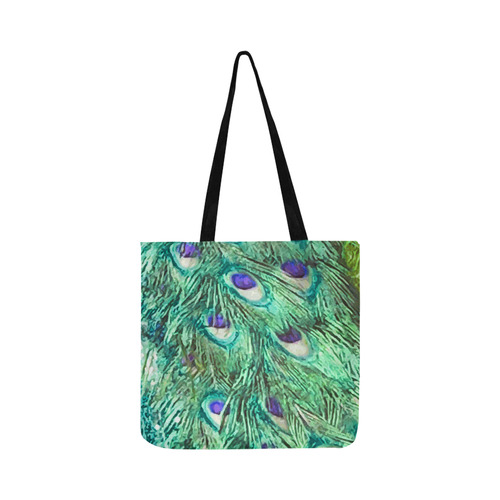Watercolor Peacock Feathers Reusable Shopping Bag Model 1660 (Two sides)