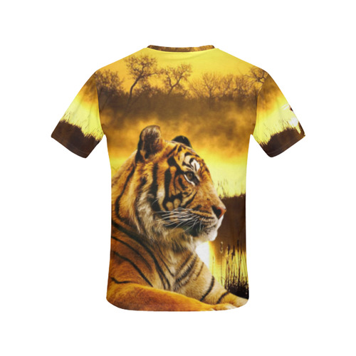 Tiger and Sunset All Over Print T-Shirt for Women (USA Size) (Model T40)