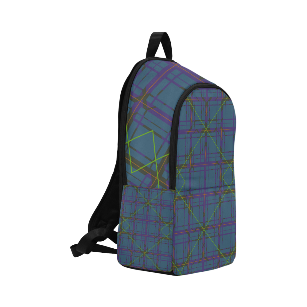 Neon plaid 80's style design Fabric Backpack for Adult (Model 1659)