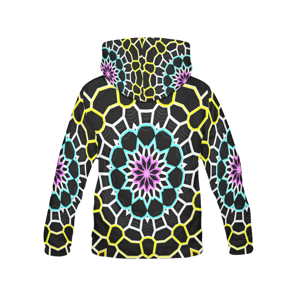 Live Line Mandala All Over Print Hoodie for Women (USA Size) (Model H13)