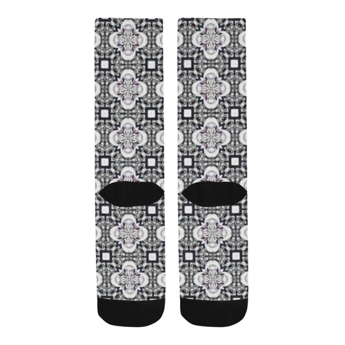 Black and Purple Geometric Trouser Socks