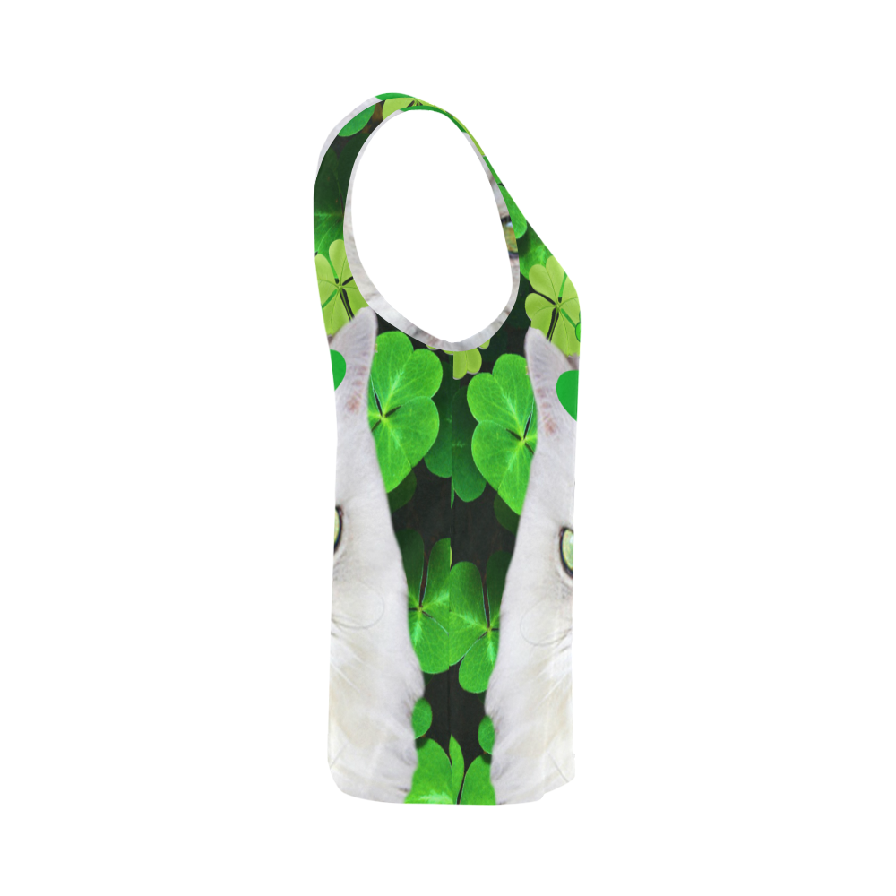 St. Patrick's Irish Cat All Over Print Tank Top for Women (Model T43)