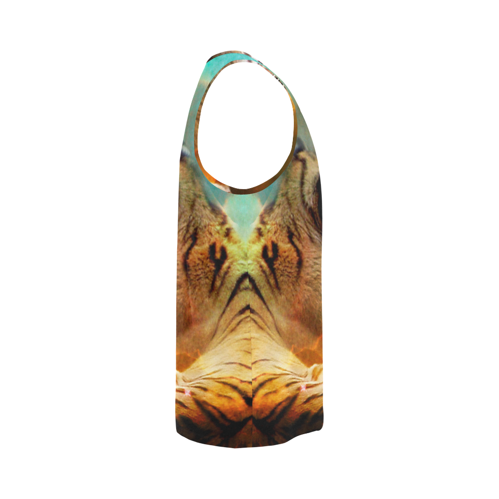 Tiger and Nebula All Over Print Tank Top for Men (Model T43)