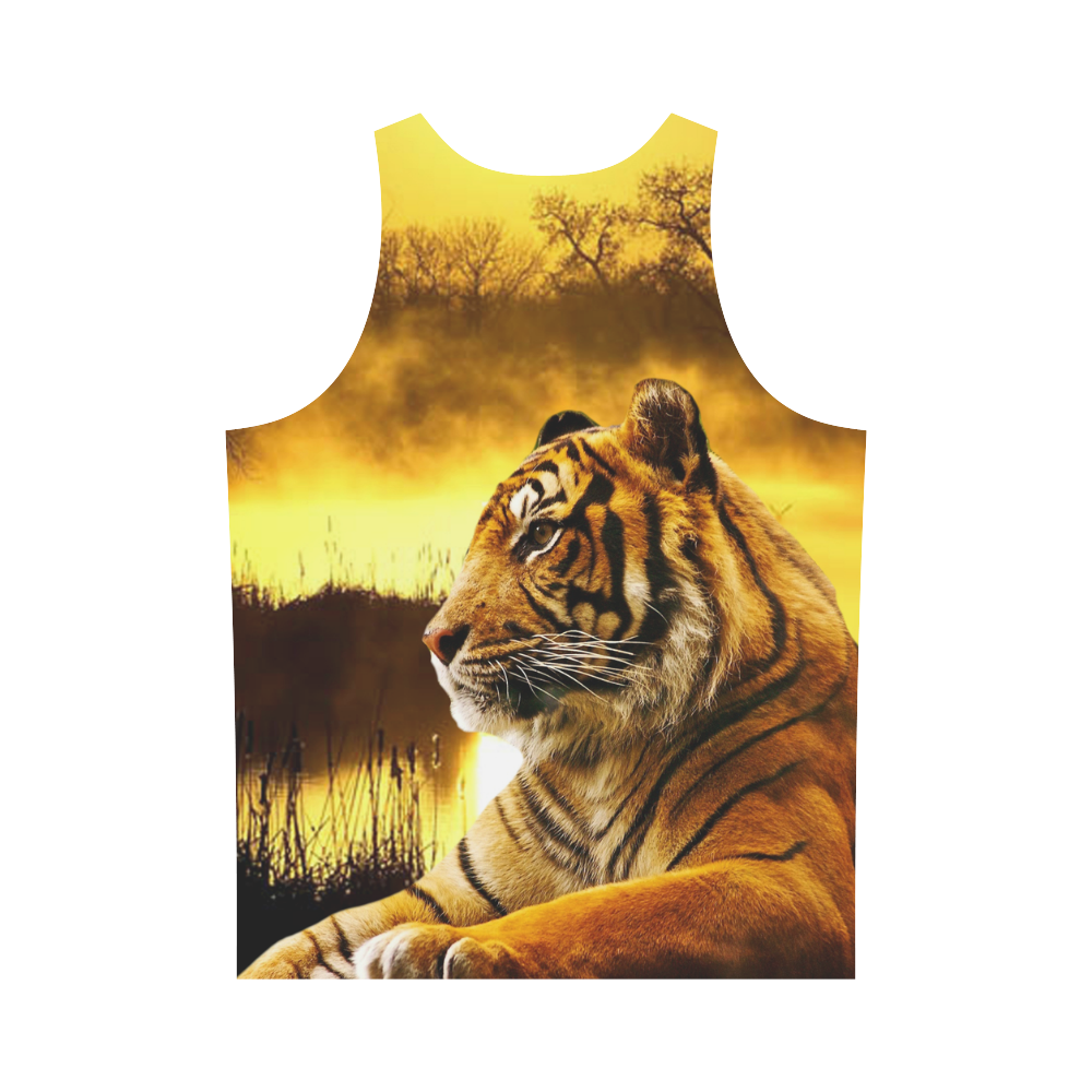 Tiger and Sunset All Over Print Tank Top for Men (Model T43)