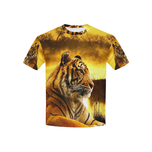 Tiger and Sunset Kids' All Over Print T-shirt (USA Size) (Model T40)