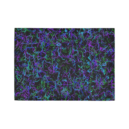 Purple, Blue, Green and Black Area Rug7'x5'
