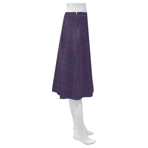 Purple Plaid Rock Style Mnemosyne Women's Crepe Skirt (Model D16)