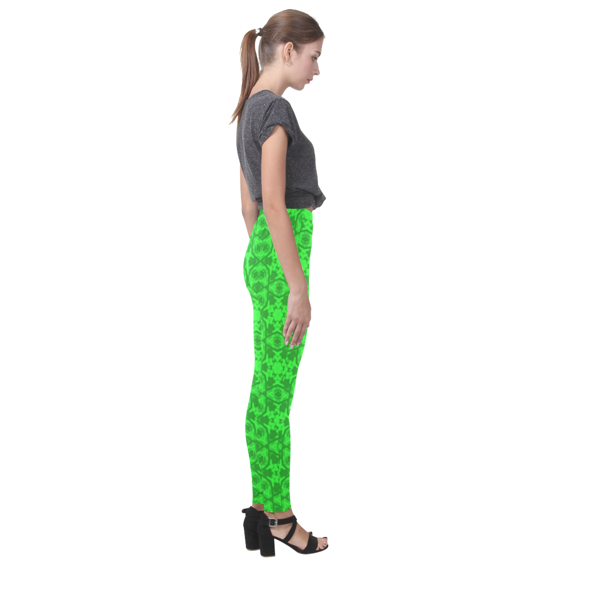 Greenery Kaleidoscope Cassandra Women's Leggings (Model L01)