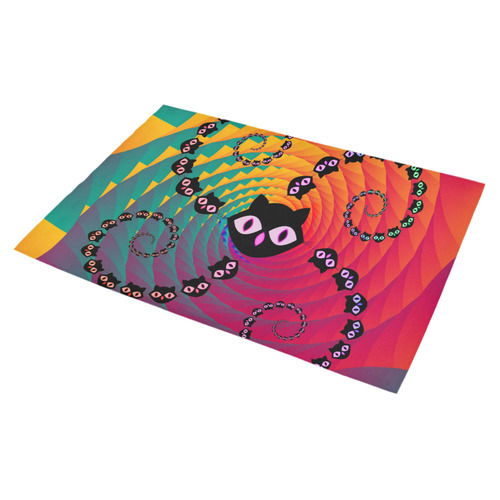 Rainbow Spiral Cats Azalea Doormat 30" x 18" (Sponge Material)